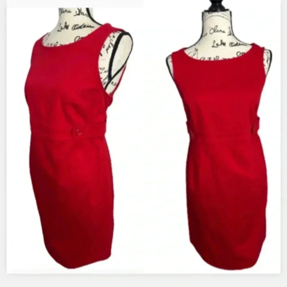 MOTHERHOOD MATERNITY RED DRESS SLEEVELESS TEXTURED MIDI LENGTH SIZE LARGE